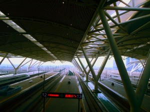 Overlooking the platforms